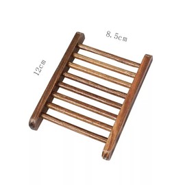 Bamboo Soap Dish Exfoliating Soap Bag Holder Set Included Bamboo Wood Soap Dish, Natural Bar Soap Tray, 1 Unit