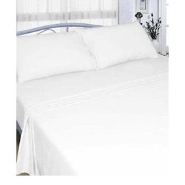 Rayyan Linen Thermal Flannelette Fitted Sheet Brushed 100% Cotton Soft Luxury 25cm Deep Fitted Bed Sheet (White, Double)