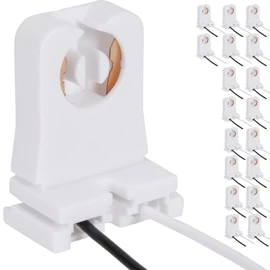 JACKYLED Non-Shunted Turn-Type T8 Lamp Holder UL Socket Tombstone with 10 inches Wires Attached for LED Fluorescent Tube Replacements 18-Pack