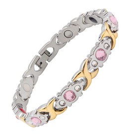 HyyMe Magnetic Bracelet, Adjustable Size, Static Removal Bracelet, For Women, 4 in 1 Magnets, Magnet, Germanium, Women's, Gentle Pop, Diamond Sparkle, Birthday Gift, Valentine's Day Gift, Stainless