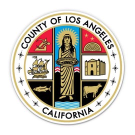 Squiddy Los Angeles County Seal California - Vinyl Sticker Decal for Phone, Laptop, Water Bottle (2.5" Wide)