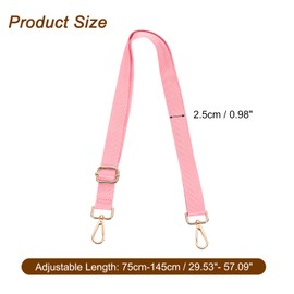 sourcing map Wide Shoulder Strap, 2.5cm Adjustable Purse Strap Replacement Crossbody Strap for Shoulder Bag Handbag, Pink, Light Gold Pull Core Buckle
