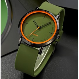 BESTKANG Unisex Wrist Watches Fashion Simple Analog Quartz Wrist Watches Silicone Strap Waterproof Watch Women Men Watches (Green)