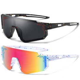 Rycrosdy 1/2/3 pcs Youth Baseball Glasses Boys Girls UV400 Kids Teen Softball Sunglasses Child Young Men Women Bike Football Eyewear - NY1-NY3