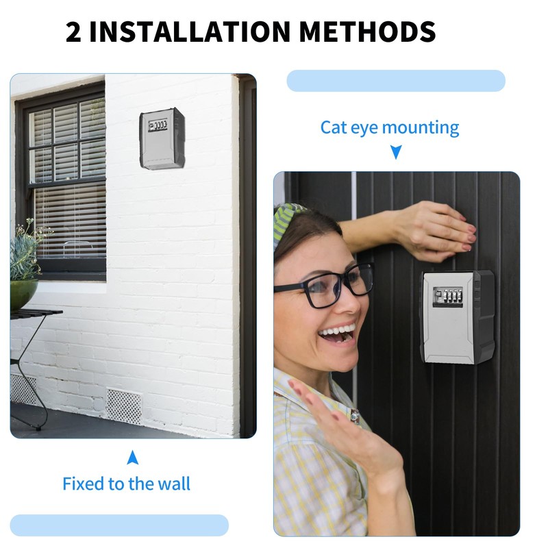 DBREAKS Key Cabinet with Combination Code, Weatherproof Key Safe Wall
