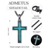 ADMETUS Black Cross Necklace for Men Sterling Silver Western Turquoise