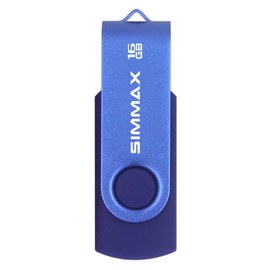 SIMMAX USB Flash Drives 2 Pack 16GB Memory Stick Swivel Design USB 2.0 Flash Drive Thumb Drive Zip Drives (16GB Blue Green)