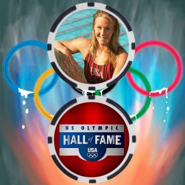 Olympics Jenny Thompson Swimming Olympian Collectible Poker Chip Button