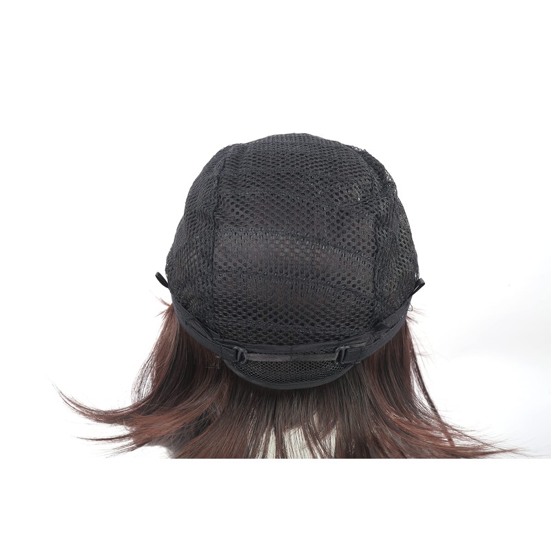 Donally Women's Full Wig Short Bob Straight Wig (Brown)
