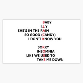 The Rose - Black Rose - Kpop - Tracklist Bumper Sticker Vinyl Decal 5"