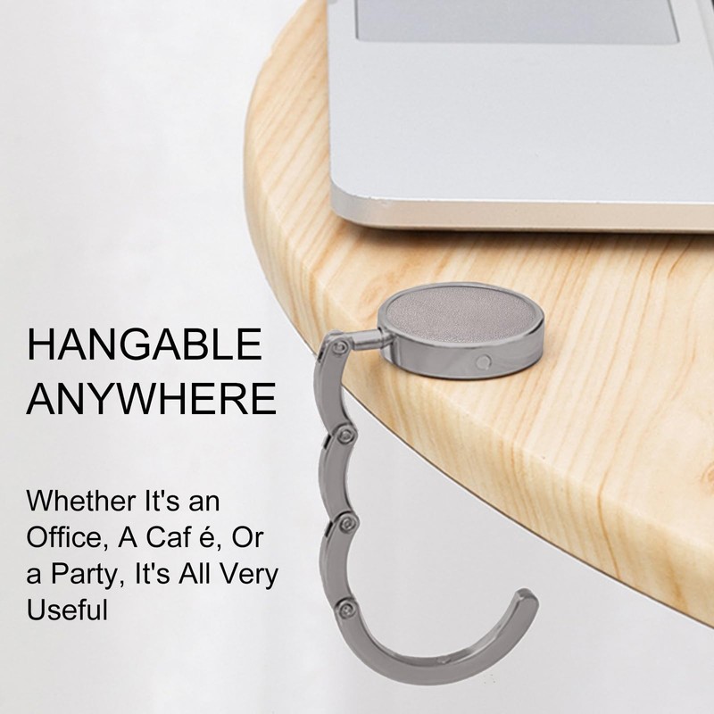 QEEROYO 2Pcs Handbag Hooks for Tables, Folding Purse Hook Hangers,