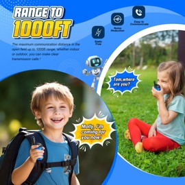 Rechargeable Walkies Talkies for Kids Toys: 2 Pack Walkie Talkies for Kids Birthday Gifts for 3 4 5 6 7 8 Year Old Boys Toys for 3-8 Year Old Boys 2 Way Radio Toy for Camping Hiking