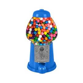 Vintage Gumball Machine - 11-Inch Retro-Style, Coin-Operated Cast Metal Vending Machine with Glass Globe and Free Spin by Great Northern Popcorn (Blue)