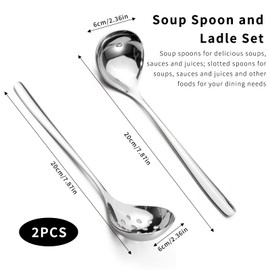 Yistoi Schöpflöffel, Soßenkelle, Schöpfkelle und Suppenkelle Schaumkelle, Suppenkelle Edelstahl, Servierlöffel von Suppen und Eintöpfen, Spülmaschinenfest, zum Kochen in der Küche