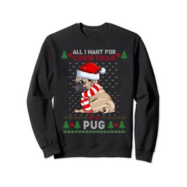 Funny Christmas Pug Design Sweatshirt