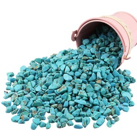 Nupuyai 460 g Gemstones Tumbled Stones Small Healing Stones Decorative Stones Semi-Precious Stones for Decoration Approx. 3-10 mm (Blue Howlite Turquoise)