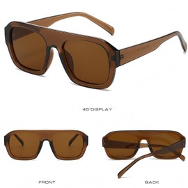 WDZAYXC Dicke Rahmen Mode Sonnenbrille Hip Trendy Stilvolle Sonnenbrillen (Braun)