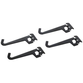 Wall Control 3-1/2in Reach Curved Tip Slotted Hook Pack - Slotted Metal Pegboard Hooks Pegboard and Slotted Tool Board - Black