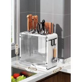 KBOX811 Knife Holder Organizer Stainless Steel Rack This multifunctional kitchen storage rack with Utensil (white) version:No cutting board rack
