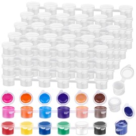 Caffox 240-Piece Empty Paint Pot, 40 Strips Acrylic Mini Paint Container Strip Stora...