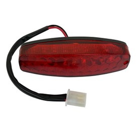 RedCap LED Taillight Rear Tail Brake Light Bulb Lens 3 Pin Plug for 50cc 70cc 90cc 110cc 125cc Compatible with Taotao SunL JCL Coolster Roketa Chinese ATVs Quad 4 Wheeler - Red