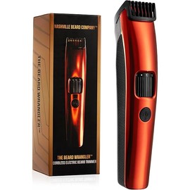 NASHVIILE Beard Company® The Beard Wrangler™ Premium Men's Beard Trimmer, 20 Length Adjustable Blade Wheel, Stainless Steel T-Blade for Precision Facial Hair Trimming, Cordless Wet/Dry Clipper