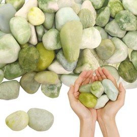 Lechloris 10Ib Jade River Rocks for Landscaping-Polished Pebbles for Plants-Garden Decorative Stones-1-2 Large Plant Rocks,Ideal for Aquarium, Home Decor