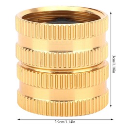 3/4" Brass Garden Hose Connector with Dual Swivel for Male Hose to Male Hose, Double Female