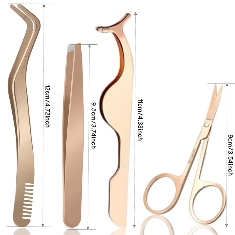 QYLPZ 4 Pieces Eyelash Applicator Lash Applicator Tool Eyelash Tweezers