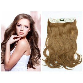BOMBSHELL HAIR EXTENSIONS 180g 24" 5 Clips Flicky One Piece Half Head Clip On Hair Extensions Wig(M25 ASH GOLDEN BROWN)