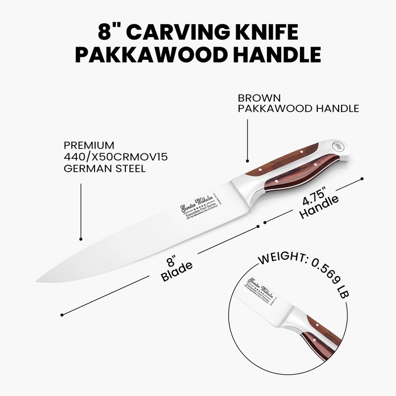 Gunter Wilhelm 8" Carving Knife – Brisket Carving Knives for
