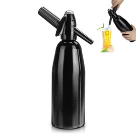 Sparkling Water Maker, 1L Soda Siphon, Aluminum Sodastream Soda Makers for Home, Portable Water Maker for Soda Water, Cocktails or Soda Water, Use 8 gram CO2 Cartridges(Not Included)