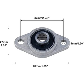 Pnzxi 10pcs KFL08 Bore 8mm FL08 Zinc Alloy Pillow Block Flange Bearing Self-Alignment KFL08