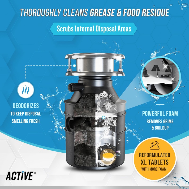 Garbage Disposal Cleaner Deodorizer Tablets - 24 Pack, New Powerful