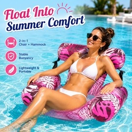 Inflatable Pool Chair Float for Adults – Heavy-Duty 2-in-1 Lounge Noodle for Pool, Lake & Beach