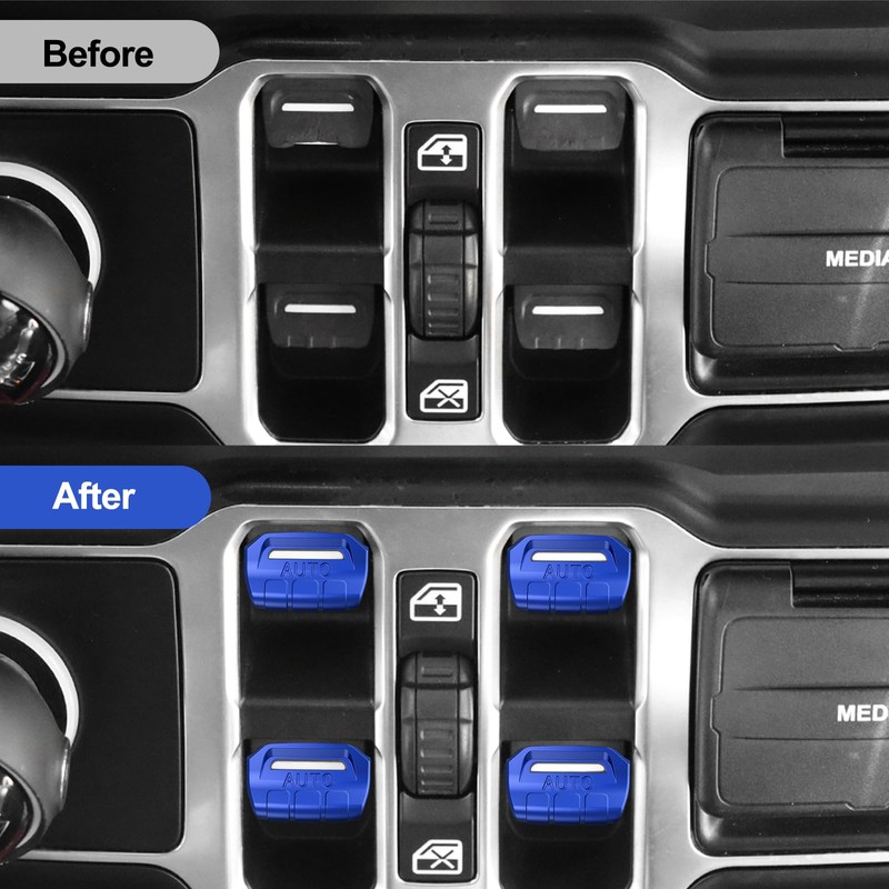DIAMOOKY 4PCS Upgraded Window Switch Button Cover Compatible with Jeep