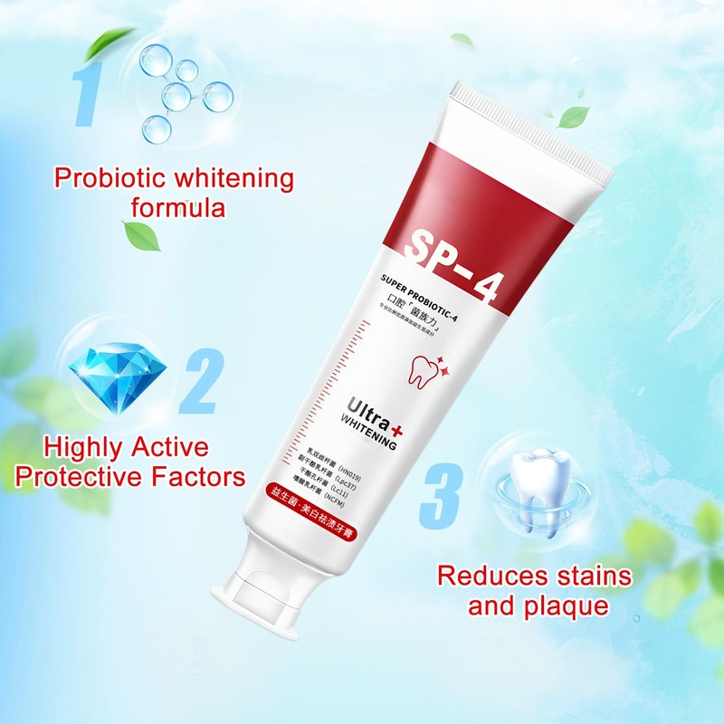 Pack of 2 Sp-4 Toothpaste, Sp-4 Probiotic Toothpaste, Whitening Toothpaste,