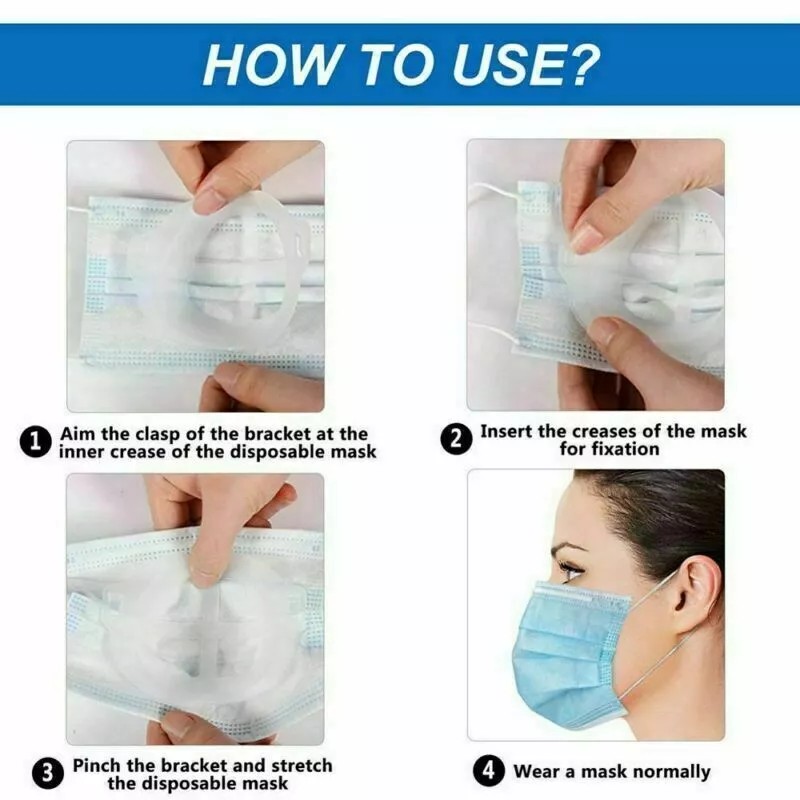 Unbranded 10PCS Face Mask Reusable Holder Inner Support Frame Silicone