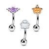 Agrewd 3PCS Halloween Rook Earrings 16G Silver Rook Eyebrow Jewelry