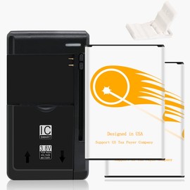 Upgraded Large Power Rechargeable 2X 4100mAh Battery Universal Travel Dock USB/AC Charger Folding Bracket Compatible with LG G4 VS986 Verizon