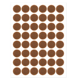 48 Pcs Brown Felt Cabinet Door Pads, 1/2 Inches Diameter Self Adhesive Felt Bumpers for Furniture Kitchen Cabinet Doors Floor Drawers Cupboards