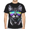Cat Men 3D Printed Short Sleeve T-Shirts Casual Graphics Tees