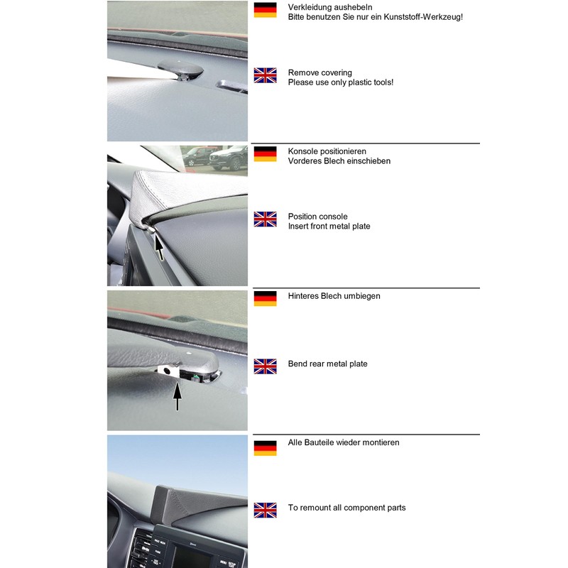 KUDA 6755 Halterung Kunstleder schwarz für Kia Rio (YB) ab