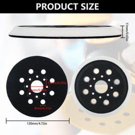 2 x 125 mm professional sanding pads, 8-hole Velcro backing plate, sanding disc for GEX 125-1A and PEX 220 AE, Skil 7402/7490, random orbital sander sanding plate