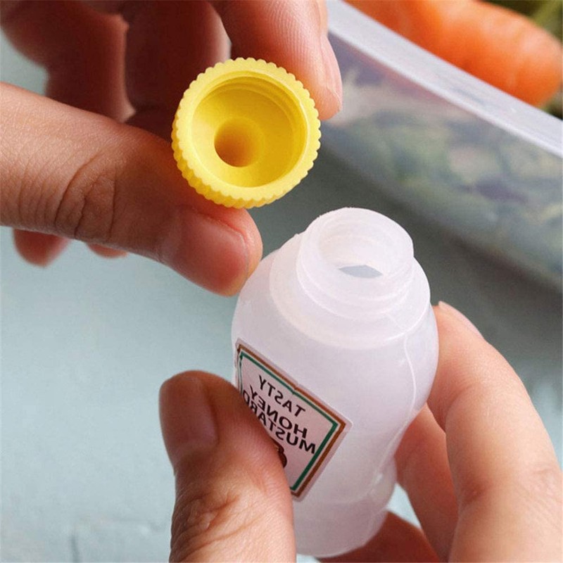 Mini Ketchup Bottles, 25ml Refillable Condiment Squeeze Bottle Salad Dressing