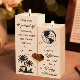 Retirement Gifts for Women Men - Candlestick, Retirement Gift Ideas, Happy Retirement Gifts for Family, Friend, Teacher, Colleagues, Best Retirement Gifts, Retirement Presents, Funny Leaving Gifts