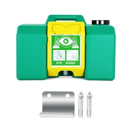 𝟖 Gallons Portable Eye Wash Station Wall Mounted Gravity-Flow Indoors and Out, 𝟑𝟎L Refillable Eyewash Station Heavy Duty Emergency Eye Wash Lasting for 𝟏𝟎 Minutes