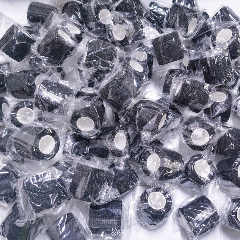 BQTQ 144 Rolls Self Adhesive Bandage Wrap 2 Inch Black