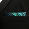 SHLAX&WING Men's Abstract Blue Wave Abstract Silk Pocket Square, YH23