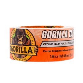 Gorilla Gorilla Crystal Clear Tape, 1.88 x 18 yd (Pack of 1) - Weather Resistant for Indoor or Outdoor Projects and Repairs